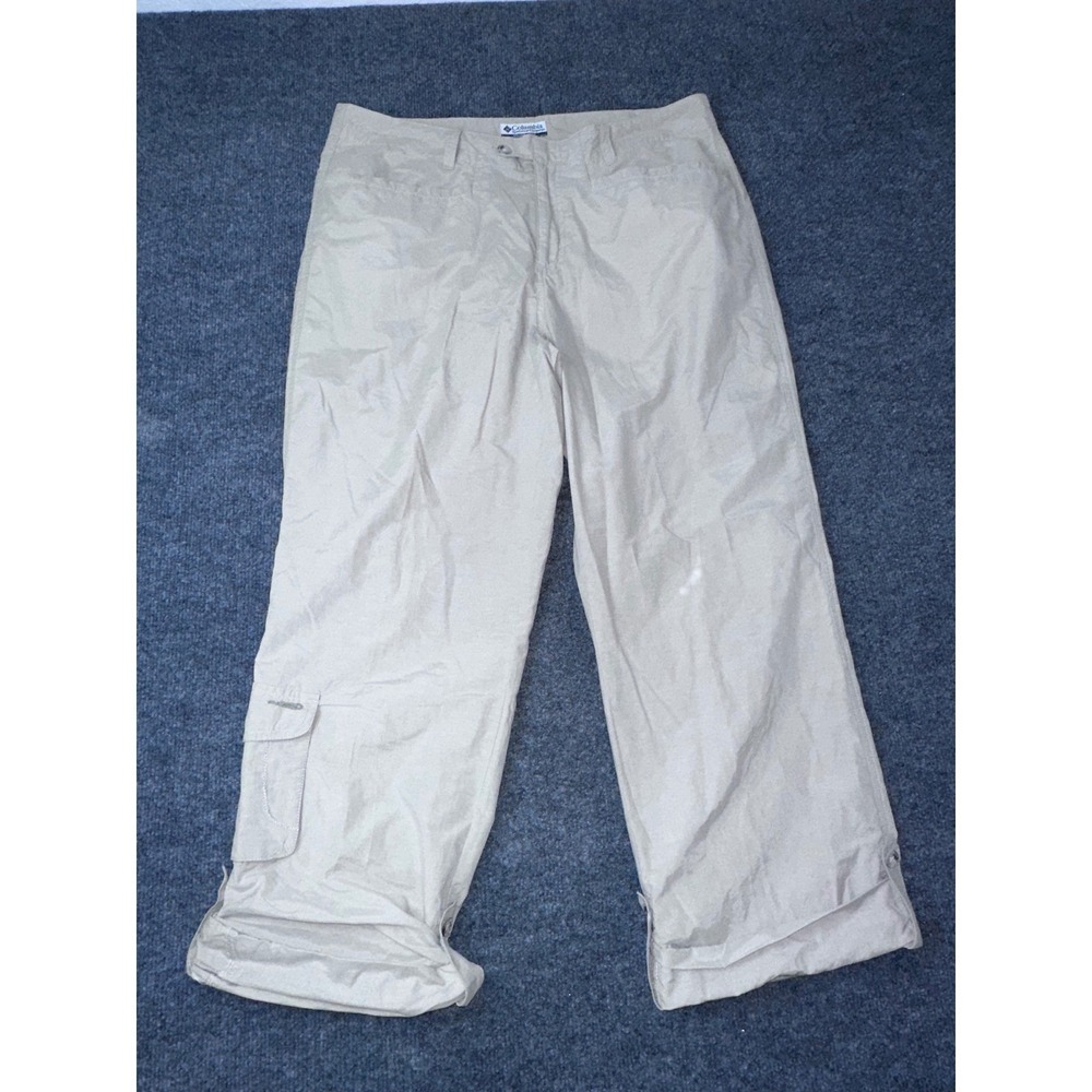 Columbia Women's Tan Convertible Hiking Pants Roll Up Cargo Straight Leg sz12 - Picture 2 of 7